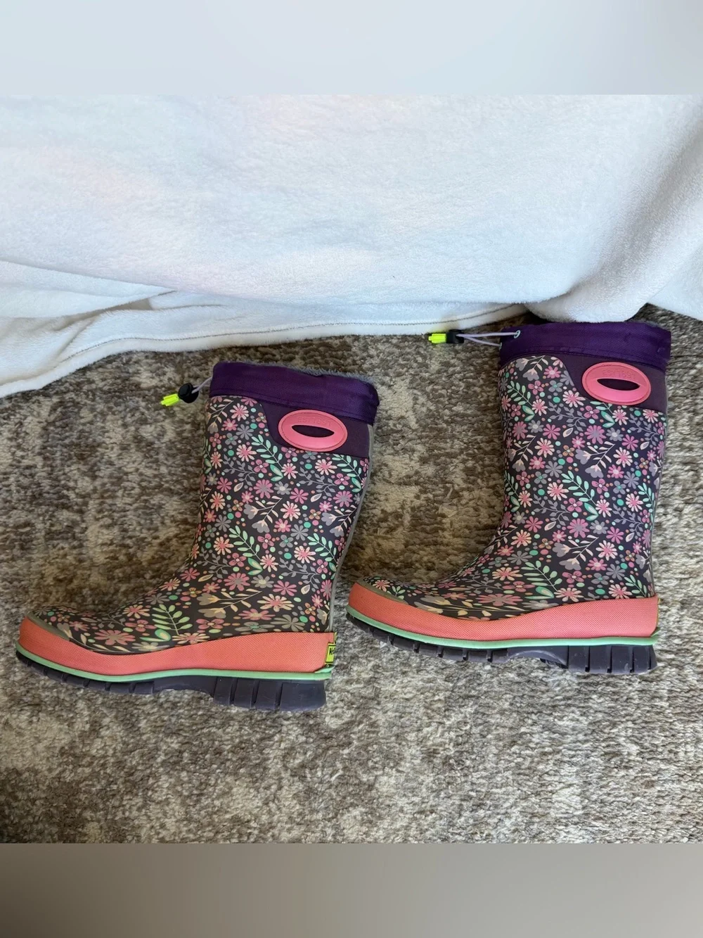 Western Chief Girls Floral Waterproof Snow Boots - Purple, Pink, Mint